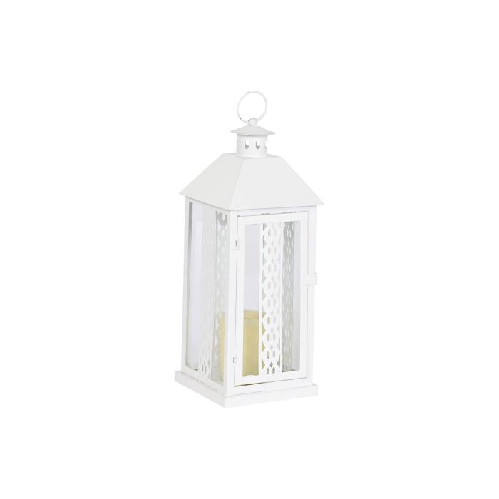 Farol Home ESPRIT Blanco Cristal Hierro Shabby Chic 20 x 20 x 55 cm (3 Piezas) 1