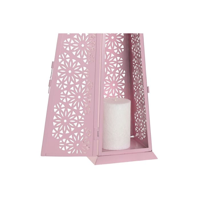 Farol Home ESPRIT Blanco Verde Rosa Metal Aluminio Shabby Chic 13 x 13 x 43 cm (4 Unidades) 1