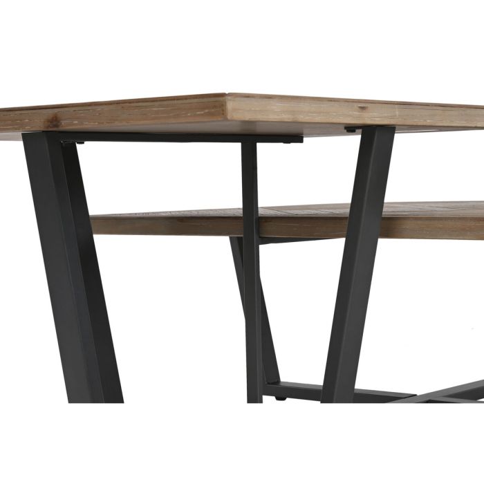 Mesa de Centro Home ESPRIT Negro Natural Metal Madera de abeto 118 x 78 x 45 cm 3