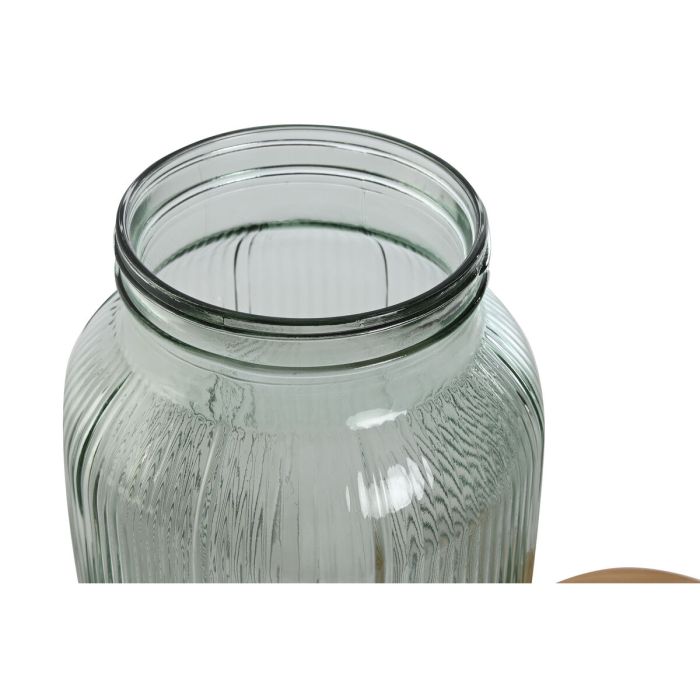 Dispensador de bebidas Home ESPRIT Plateado Silicona Bambú Cristal Plástico 5,5 L 18 x 18 x 31 cm 1
