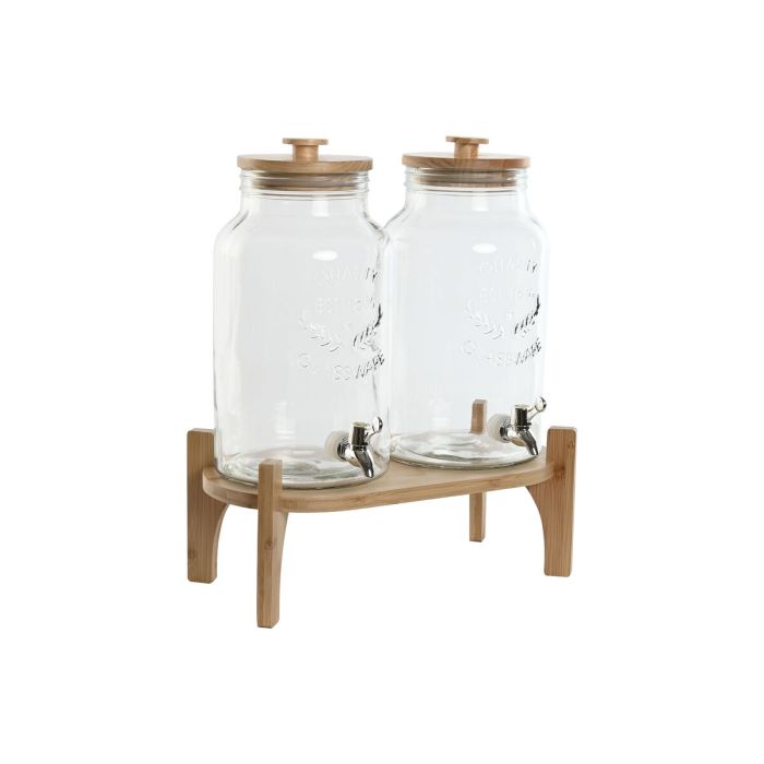 Dispensador Bebidas Basicos DKD Home Decor Natural 25 x 46 x 37 cm Set de 2 (2 Unidades)