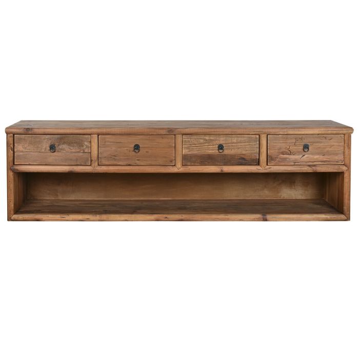 Mueble de TV Home ESPRIT Marrón Pino Madera Reciclada 200 x 45 x 55 cm 1