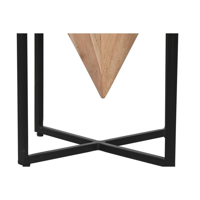 Mesita Auxiliar Home ESPRIT Marrón Negro Metal Acacia 41 x 41 x 67 cm 2