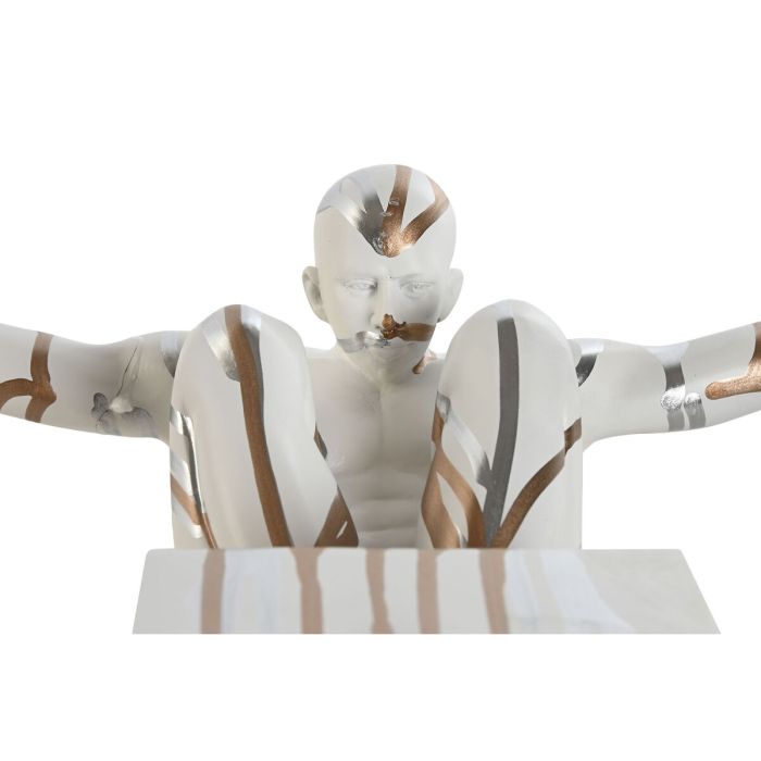 Figura Decorativa Home ESPRIT Blanco Dorado Plateado Hombre 49 x 16 x 33 cm 2