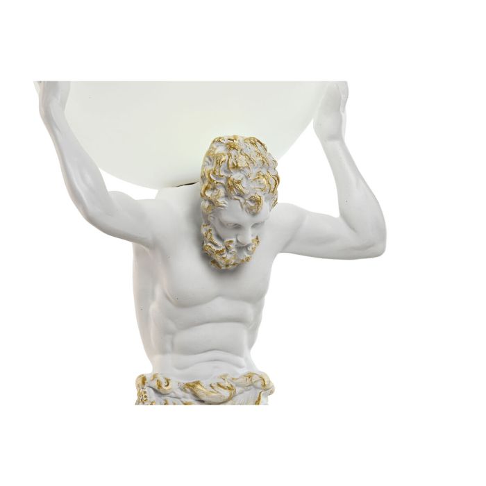 Lámpara de mesa Home ESPRIT Blanco Dorado Resina Plástico 220 V 18 x 17 x 44 cm 4