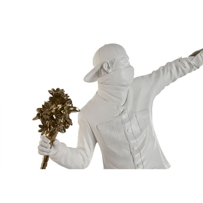 Figura Decorativa Home ESPRIT Blanco Dorado 41 x 24 x 66 cm 2