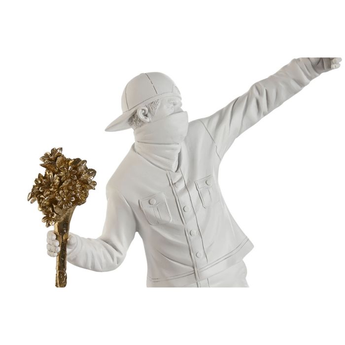 Figura Decorativa Home ESPRIT Blanco Dorado 23 x 12 x 40 cm 2