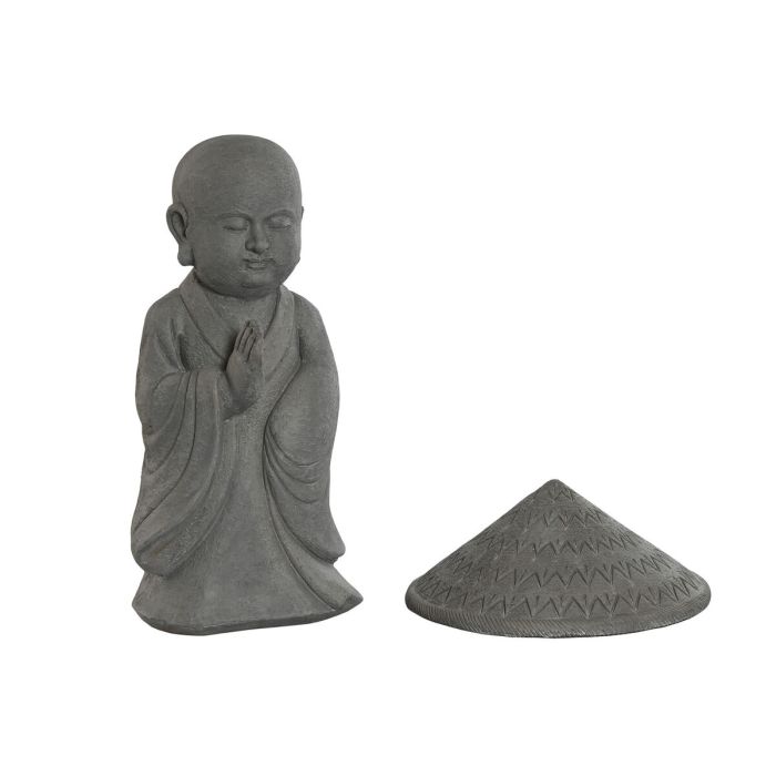 Figura Decorativa Home ESPRIT Gris Monje Oriental 30 x 30 x 51 cm 3