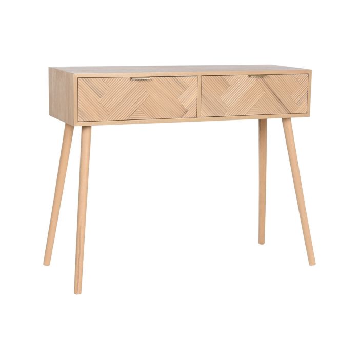 DKD Home Decor Consola Scandi Natural de Madera Paulownia y MDF con 2 Cajones Desmontable 99x34x82 cm DKD Home Decor Consola Scandi Natural de Madera Paulownia y MDF con 2 Cajones Desmontable 99x34x82 cm