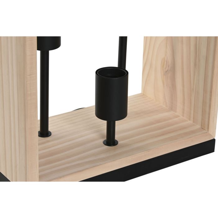 Lámpara de mesa Home ESPRIT Marrón Negro Natural Madera Hierro Pino 50 W 220 V 30 x 16 x 50 cm 3