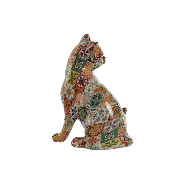 Figura Decorativa Home ESPRIT Multicolor Gato Mediterráneo 11 x 10 x 16 cm (2 Unidades) 2