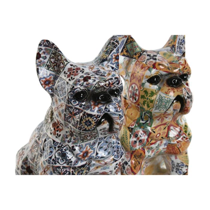 Figura Decorativa Home ESPRIT Multicolor Perro Mediterráneo 10 x 13 x 16 cm (2 Unidades) 2
