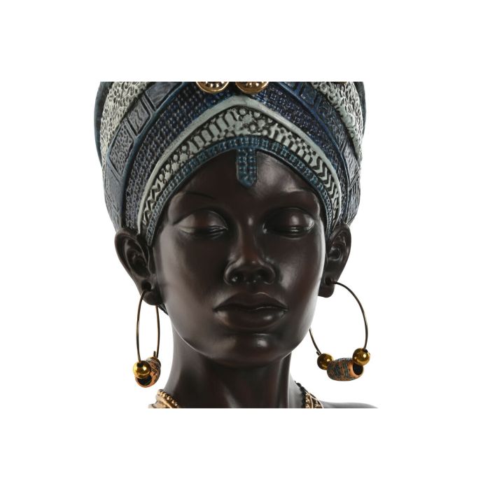 Figura Decorativa Home ESPRIT Azul Negro Dorado Africana 23 x 17 x 39 cm 3