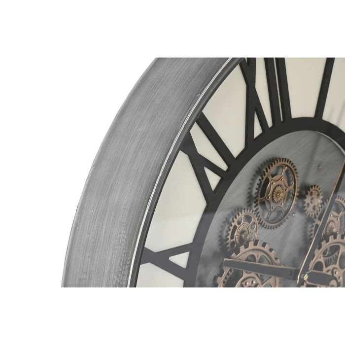 Reloj de Pared Home ESPRIT Negro Metal Cristal 60 x 8 x 60 cm 3