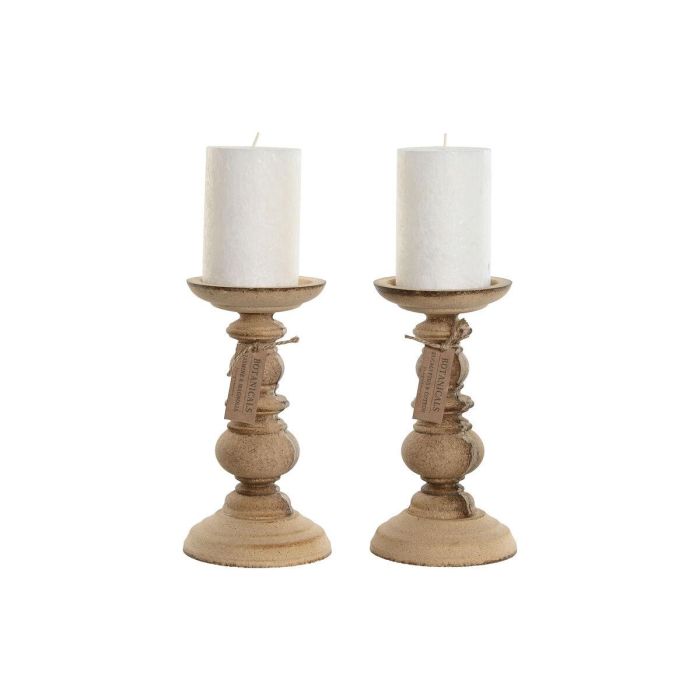Vela Romantico DKD Home Decor Marron Blanco 10 x 30 x 10 cm Set de 2 (2 Unidades) Vela Romantico DKD Home Decor Marron Blanco 10 x 30 x 10 cm Set de 2 (2 Unidades)