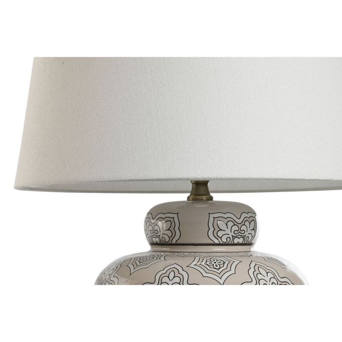 Lámpara de mesa Home ESPRIT Blanco Beige Cerámica 50 W 220 V 43,5 x 43,5 x 61 cm 4