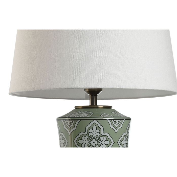 Lámpara de mesa Home ESPRIT Blanco Verde Dorado Cerámica 50 W 220 V 40 x 40 x 69 cm 4