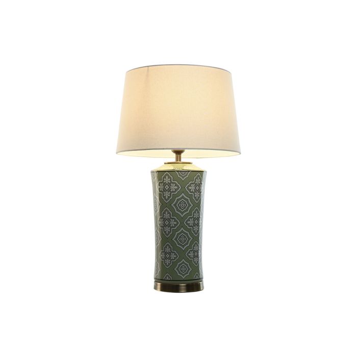 Lámpara de mesa Home ESPRIT Blanco Verde Dorado Cerámica 50 W 220 V 40 x 40 x 69 cm 1