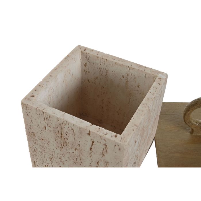 Caja-Joyero Home ESPRIT Beige Resina 15 x 15 x 24 cm 1