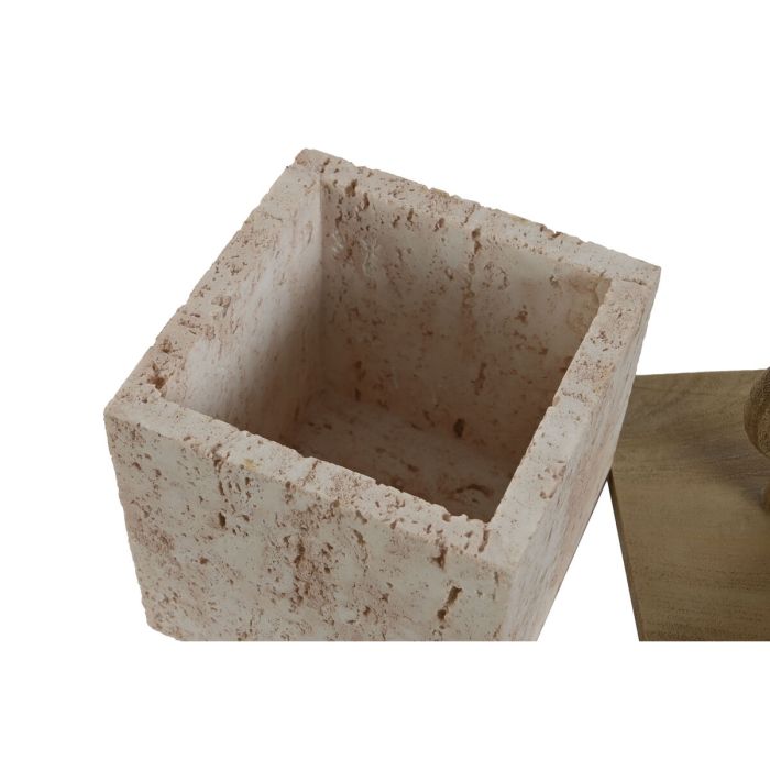 Caja-Joyero Home ESPRIT Beige Resina 12 x 12 x 21 cm 1