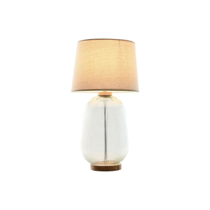 Lámpara de mesa Home ESPRIT Beige Madera Cristal 50 W 220 V 32 x 32 x 61 cm 1