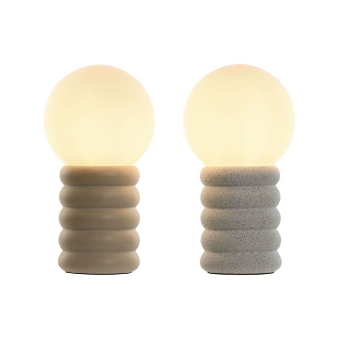 Lámpara de mesa Home ESPRIT Blanco Beige Cerámica Cristal 220 V 15 x 15 x 28 cm (2 Unidades) 3