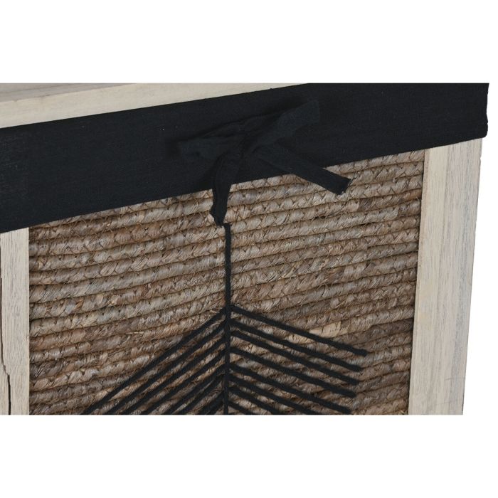 Cesto para la Ropa Sucia Home ESPRIT Negro Natural Madera 40 x 30 x 56 cm 5 Piezas 3