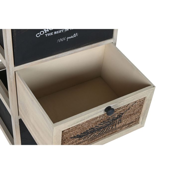 Cajonera Home ESPRIT Negro Natural Madera 40 x 30 x 73,5 cm 3