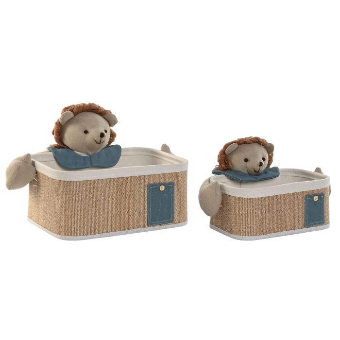 Cesta Baby DKD Home Decor Natural Verde 32 x 27 x 40 cm Set de 2