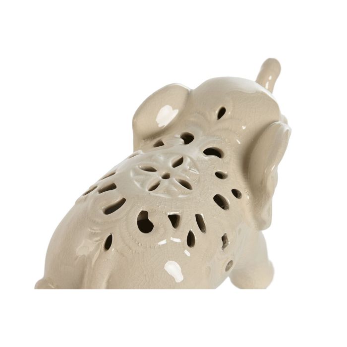 Figura Decorativa Home ESPRIT Beige Elefante Oriental 25 x 11 x 16 cm 2