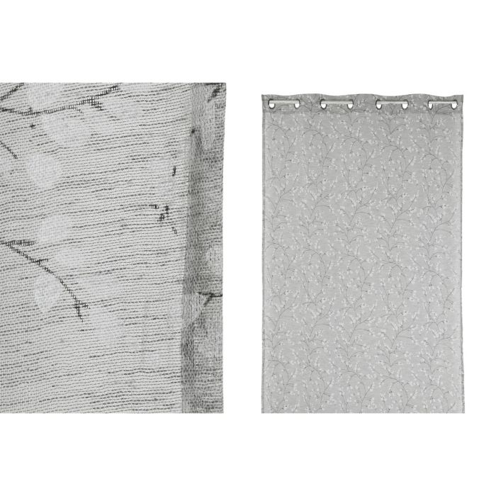 Cortina Romantico DKD Home Decor Gris Claro 260 x 140 cm