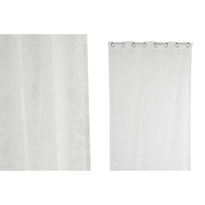 Cortina Romantico DKD Home Decor Blanco 260 x 140 cm