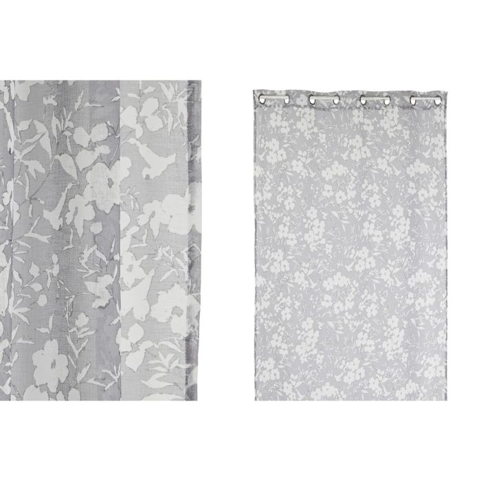 Cortina Romantico DKD Home Decor Gris 260 x 140 cm