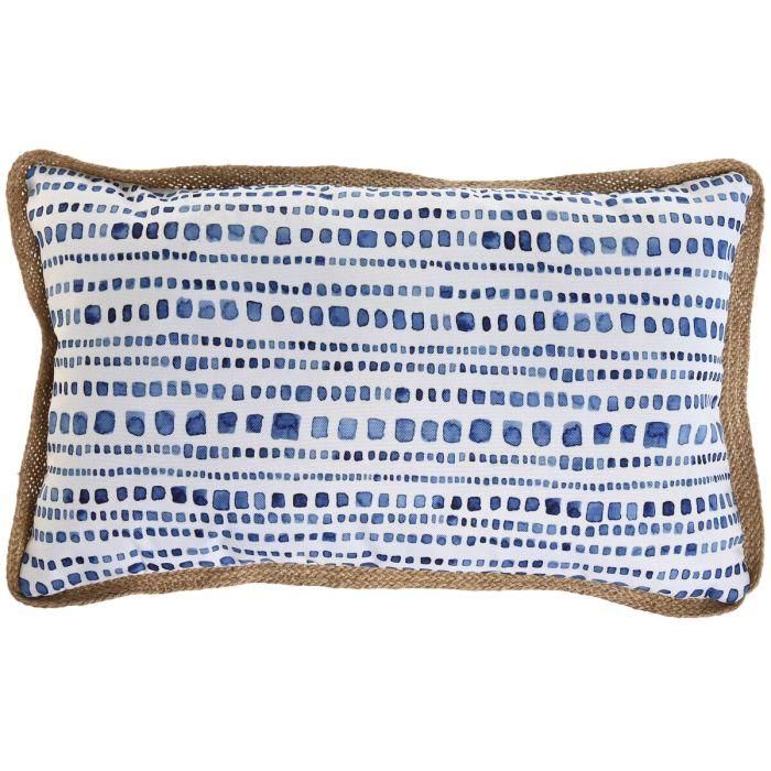 Cojin Terraza Y Jardin DKD Home Decor Azul Blanco 30 x 50 cm