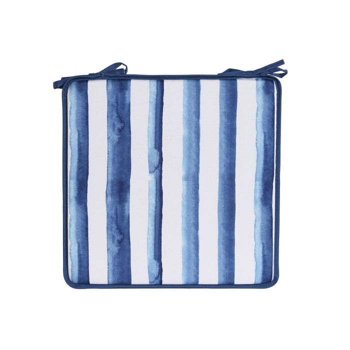 Cojín para sillas Home ESPRIT Azul Blanco 38 x 38 x 2 cm 1