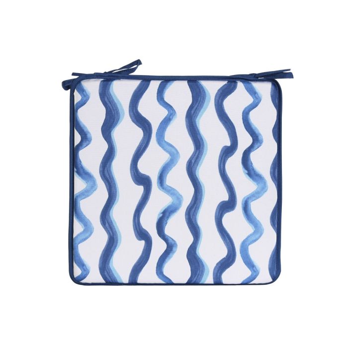 Cojín para sillas Home ESPRIT Azul Blanco 38 x 38 x 2 cm 1