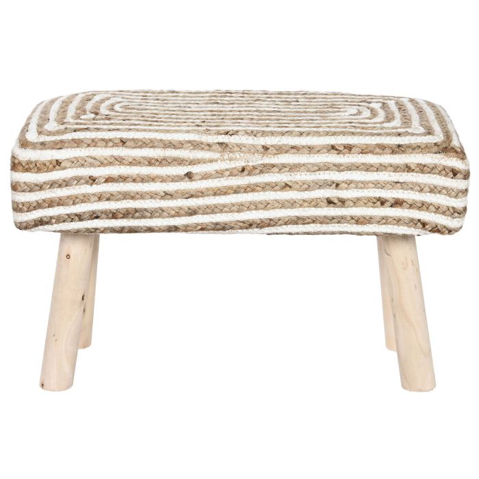 Reposapiés Home ESPRIT Yute Madera de eucalipto 60 x 31 x 38 cm 3