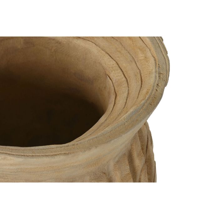 Jarrón Home ESPRIT Natural Madera de Paulonia 28 x 28 x 36 cm 1