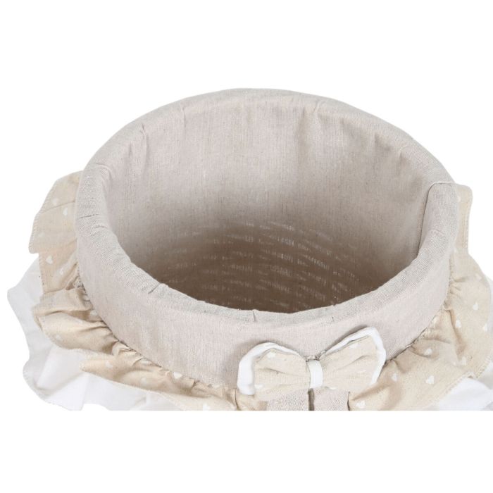 Cesto para la Ropa Sucia Home ESPRIT Blanco Beige Mimbre Shabby Chic 45 x 45 x 68 cm 4 Piezas 3