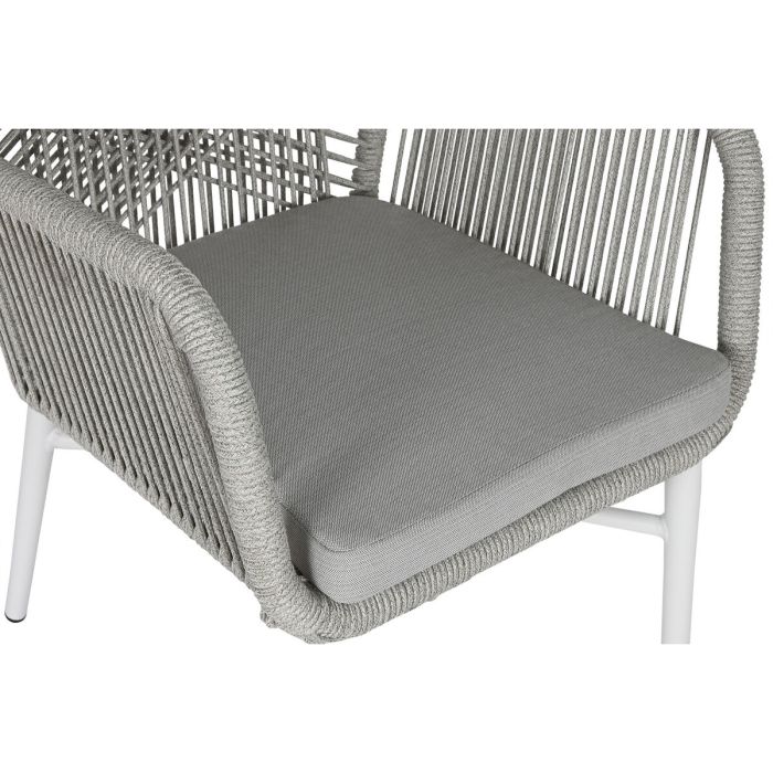 Sillón de jardín Home ESPRIT Blanco Gris Aluminio ratán sintético 57 x 63 x 84 cm 2