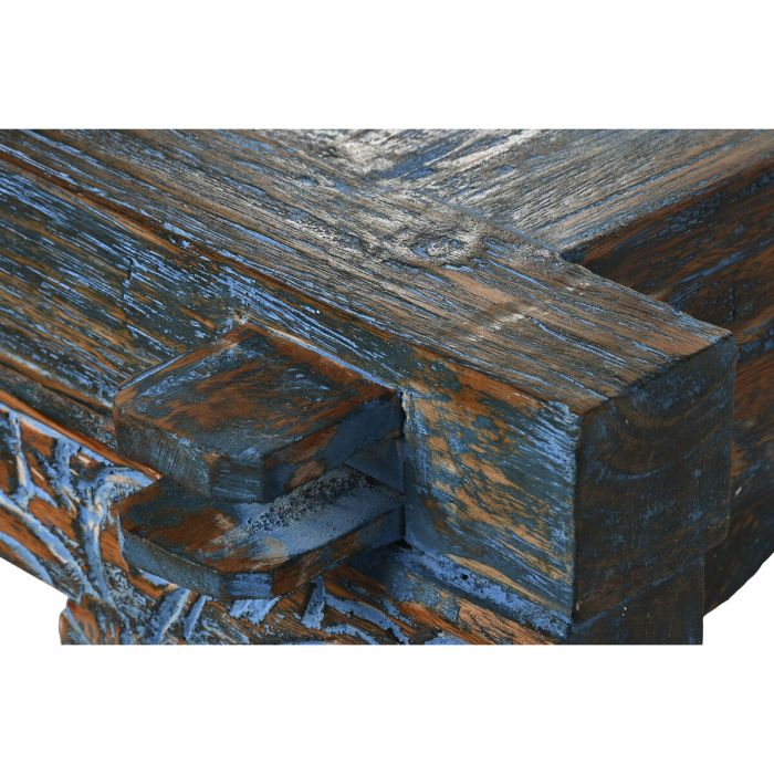 Mesa de Centro Home ESPRIT Azul madera de teca 150 x 150 x 40 cm 4