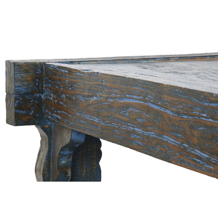 Mesa de Centro Home ESPRIT Azul madera de teca 150 x 150 x 40 cm 3