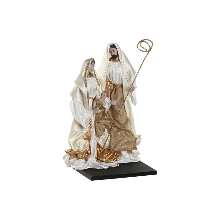 DKD Home Decor Nacimiento de Navidad Moderno de Poliester, Figuras Decorativas Blanco y Dorado para Hogar - 24x27x40 cm DKD Home Decor Nacimiento de Navidad Moderno de Poliester, Figuras Decorativas Blanco y Dorado para Hogar - 24x27x40 cm