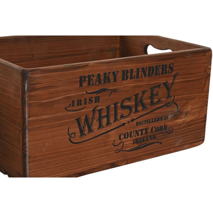 Cajas de almacenamiento Home ESPRIT Whiskey Marrón Madera de abeto 40 x 29 x 19 cm 3 Piezas 3