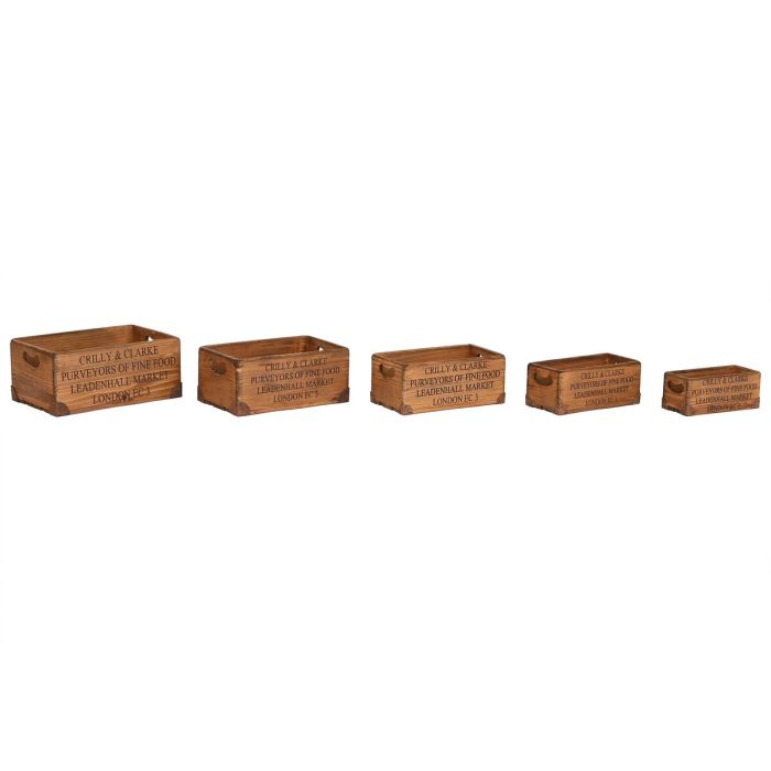 Cajas de almacenamiento Home ESPRIT Marrón Metal Madera de abeto 35 x 22 x 15 cm 5 Piezas Cajas de almacenamiento Home ESPRIT Marrón Metal Madera de abeto 35 x 22 x 15 cm 5 Piezas