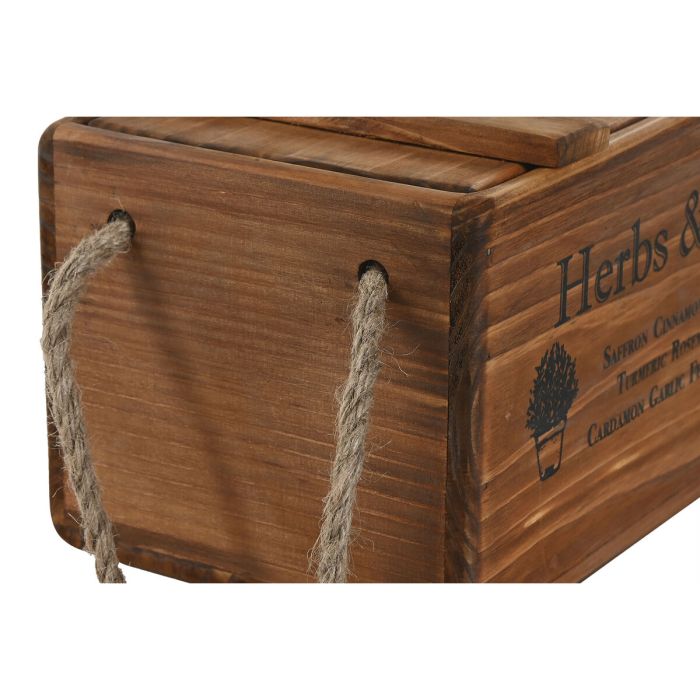 Cajas de almacenamiento Home ESPRIT Natural Madera de abeto 38 x 24 x 22 cm 4 Piezas 2