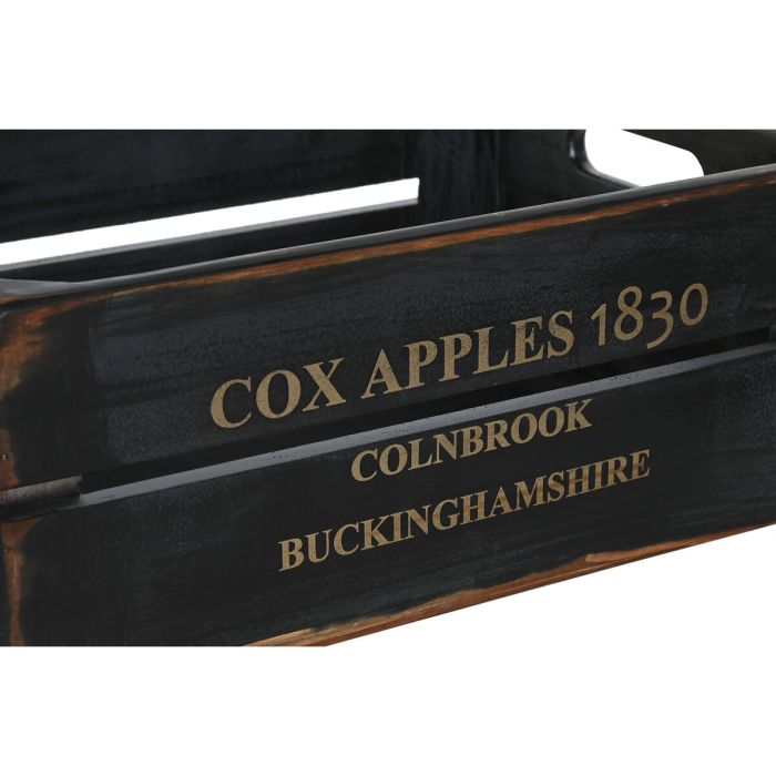 Cajas de almacenamiento Home ESPRIT Cox Apples 1830 Negro Madera de abeto 40 x 30 x 15 cm 3 Piezas 3