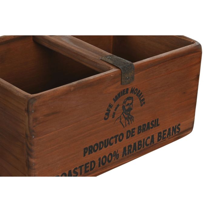 Cajas de almacenamiento Home ESPRIT Marrón Madera de abeto 35 x 25 x 20 cm 3 Piezas 4
