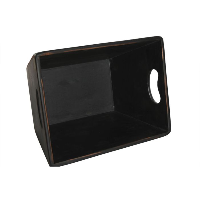 Cajas de almacenamiento Home ESPRIT Negro Madera de abeto 34 x 26 x 18 cm 4 Piezas 2