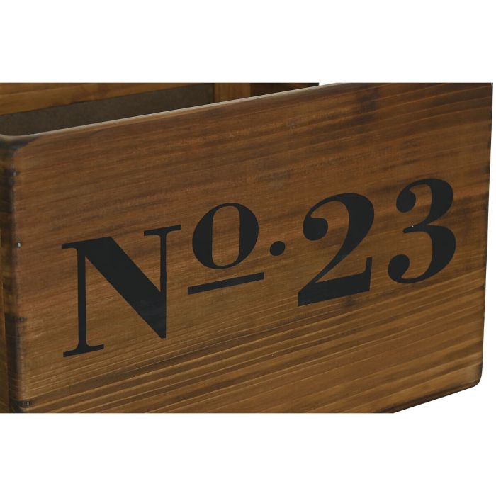 Cajas de almacenamiento Home ESPRIT N.23 Marrón Madera de abeto 37 x 27 x 23 cm 3 Piezas 4
